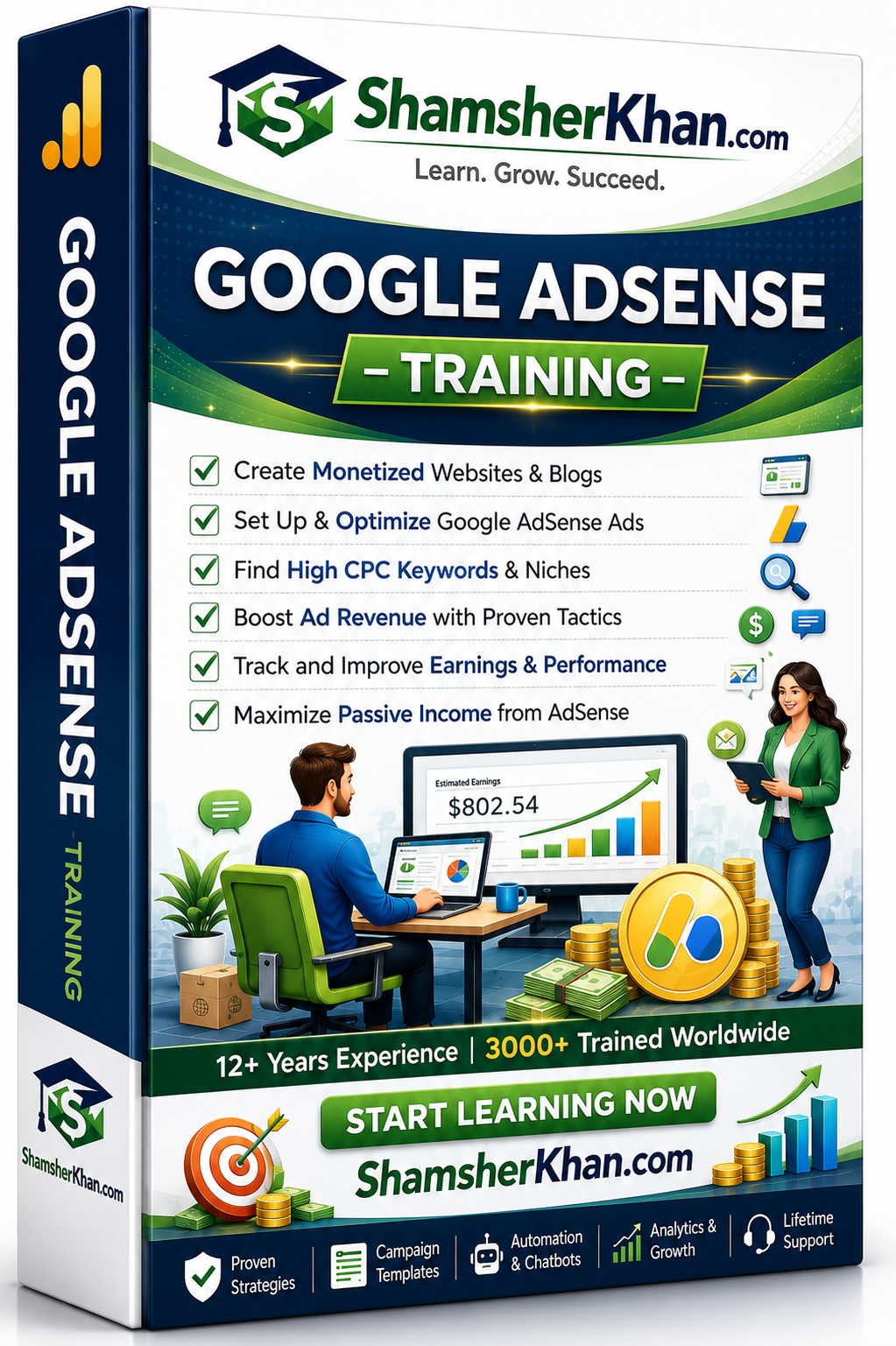 التدريب على تحقيق الدخل من Google Adsense - بث مباشر لمدة 7 أيام وجهًا لوجه عبر الإنترنت