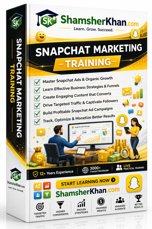 دورة التسويق عبر Snapchat: تدريب مباشر عبر الإنترنت 1 على 1 