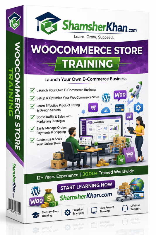 التدريب على متجر Woocommerce - بث مباشر لمدة 7 أيام وجهًا لوجه عبر الإنترنت